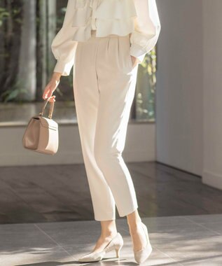 組曲 S 【KUMIKYOKU NAVY】コンフォータブルドレープ ラップパンツ アイボリー系