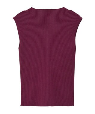 earth music&ecology ランダムリブボトルネックノースリーブニット Bordeaux