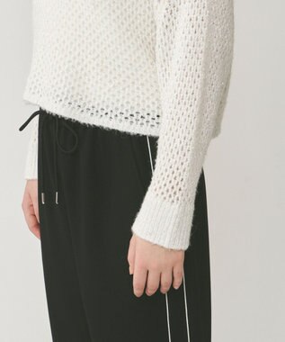 GRACE CONTINENTAL スパンメッシュニットトップ ホワイト