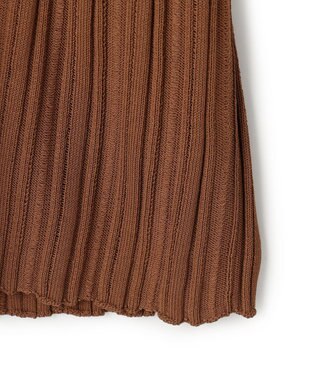 BEIGE， LABRADO / ランダムリブ Uネックニット Brown