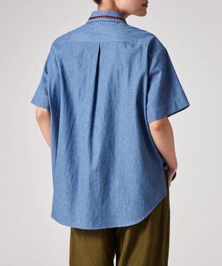 Paul Smith La Peche エンブロイダリーデニム シャツ サックスブルー