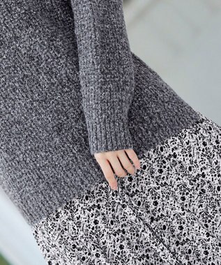 Tiaclasse 【洗える】大人可愛いワッフルニットトップス ブラック