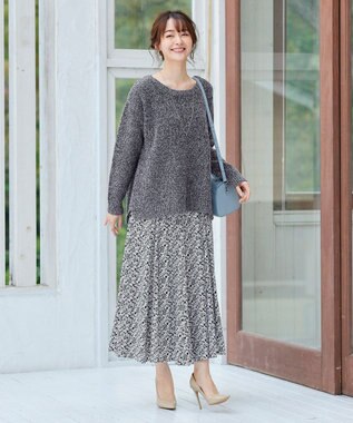 Tiaclasse 【洗える】大人可愛いワッフルニットトップス ブラック