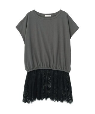 Green Parks レースドッキングフレンチプルオーバー Gray