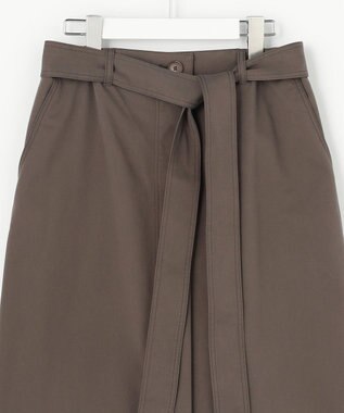 自由区 S 【カタログ掲載】ブラッシュドコットンサテンナロー スカート ダークブラウン