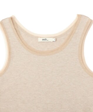earth music&ecology エッジチュールラメテレコタンクトップ Ivory
