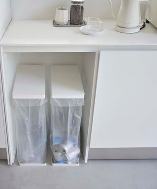 tower スリム蓋付き分別ゴミ袋ホルダー タワー 45L 2個組 ホワイト ホワイト