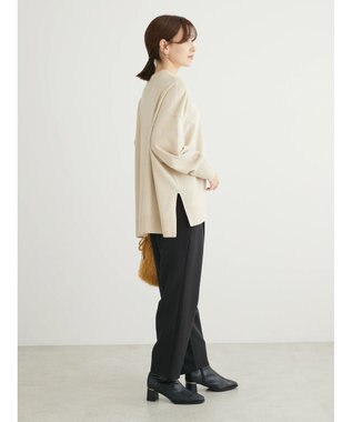 Green Parks もちやわ　モックネックプルオーバー Light Beige