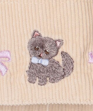 ANY KIDS ネコ刺繍 コーデュロイ ショートパンツ ベージュ