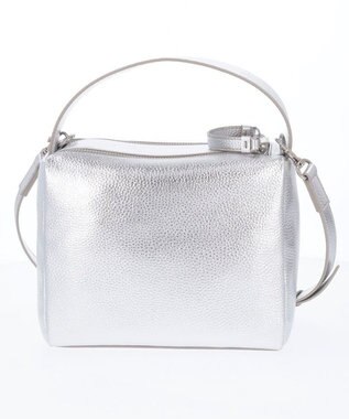 LANVIN en Bleu キューブ ダブルファスナー2wayバッグ シルバー