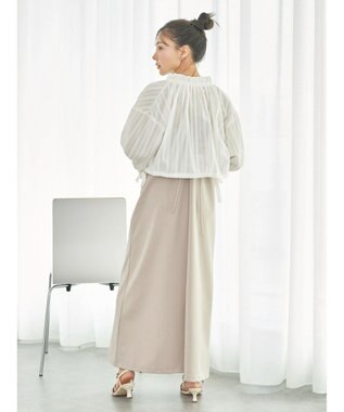 earth music&ecology ＳＥＴ２点ドビーショートブラウス＋キャミワンピース Beige