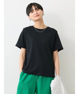 AMERICAN HOLIC キレイＣＯＴＴＯＮクルーネックカットプルオーバー Black