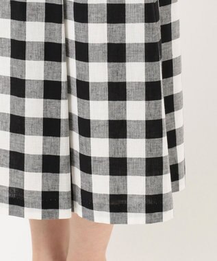 J.PRESS LADIES 【洗える】BEZコットンリネンブロックギンガム スカート ブラック系4