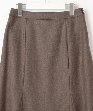 J.PRESS LADIES 【洗える】フラノハンドウォッシュ マーメイド スカート ダークブラウン系