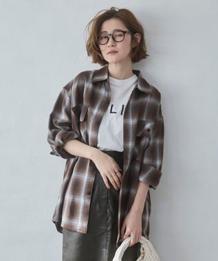 WEGO 【ユニセックス着用ITEM/SMLサイズ展開】オンブレチェックシャツ（LS）