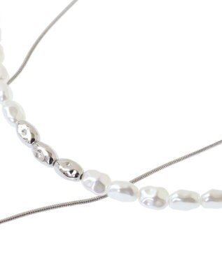 Green Parks ｅｖｅｒｙｗａｌｋ．３ＷＡＹリボンパールネックレス Silver