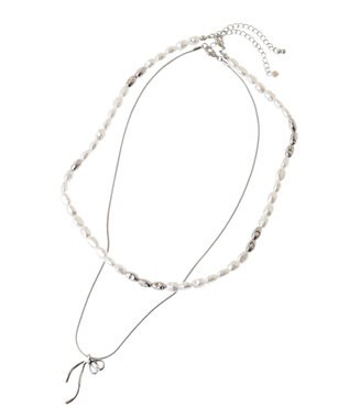 Green Parks ｅｖｅｒｙｗａｌｋ．３ＷＡＹリボンパールネックレス Silver