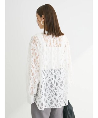 Green Parks ・ＥＬＥＮＣＡＲＥ　ＤＵＥ　レースバンドカラーブラウス Off White