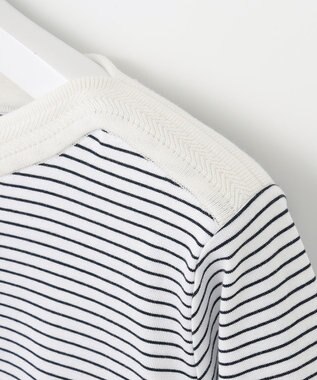 J.PRESS LADIES ニットパーツジャージー ボーダー カットソー ホワイト系1