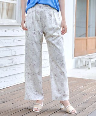 【洗える】アソートプリントワイドパンツ