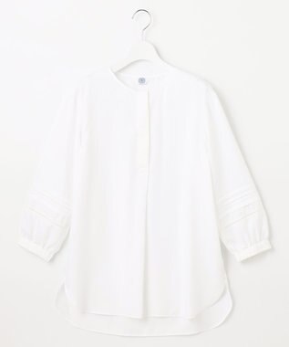 J.PRESS LADIES S 【洗える】ポリエステルスパンソフトクロス レース ブラウス ホワイト系