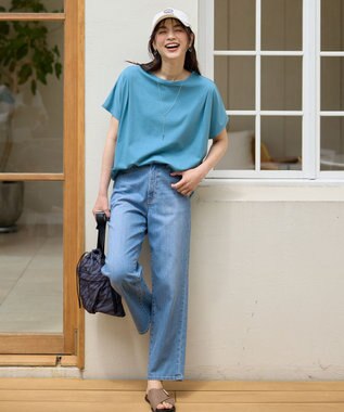 ANY エニィファンクションフレンチスリーブTシャツ ターコイズ