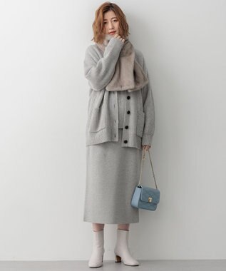 23区 フェイクファー ティペット ライトグレー系