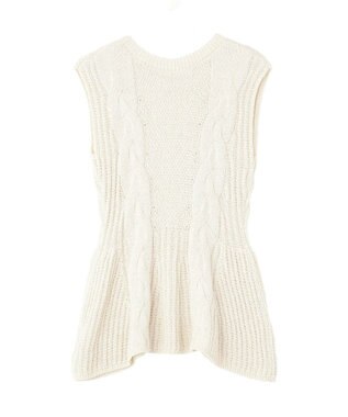 earth music&ecology フレアニットベスト Ivory