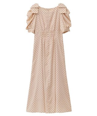 Maison de FLEUR ドットワンピース Beige