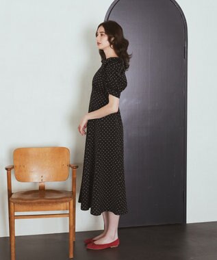 Maison de FLEUR ドットワンピース Black