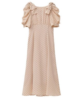 Maison de FLEUR ドットワンピース Beige