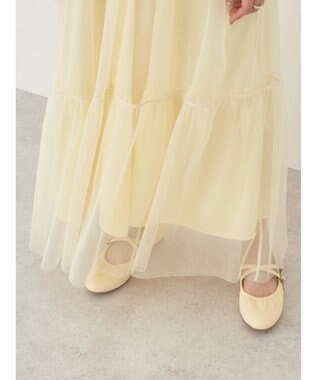 earth music&ecology ＳＥＴ２点ティアードペチドレス＋チュールワンピース Yellow