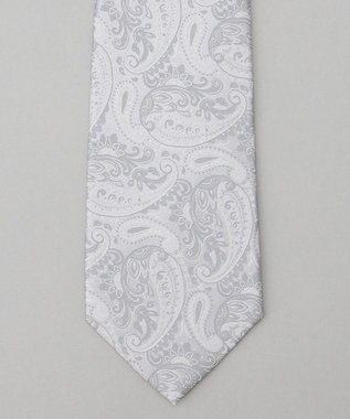 GOTAIRIKU 【WEAR BLACK】フォーマル用_ペイズリー ネクタイ シルバー系8