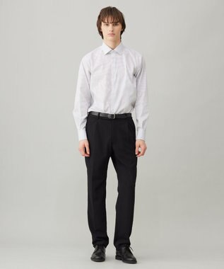 UNFILO MENS ドライ ストレッチ ドレスシャツ ブラックストライプ