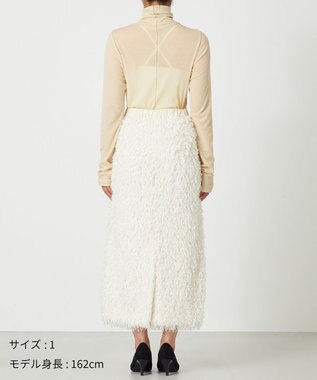 NAVE 【Nave・洗える】フェザーフリンジ スカート アイボリー系