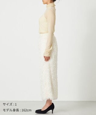NAVE 【Nave・洗える】フェザーフリンジ スカート アイボリー系