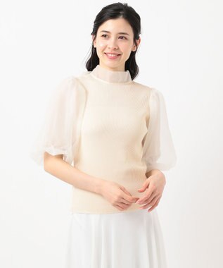 WEB限定】【TOCCA LAVENDER】2way Sheer Sleeve Knit シアートップス