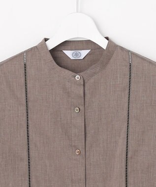 J.PRESS LADIES S 【WEB限定カラーあり・一枚で着映え】ラミー ポプリン ボクシーシャツ ブラウン系