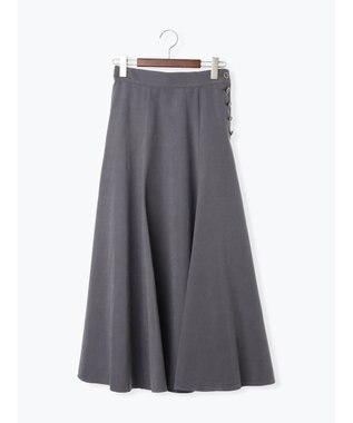 Te chichi サイドボタンピーチフレアスカート グレー