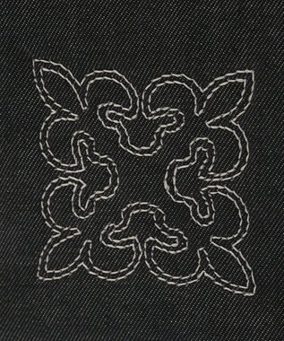 russet 【刺繍モノグラム】デニム2WAYトートバッグ(CE-1772) Black