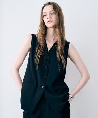 uncrave クールタッチツイル ジレ ブラック