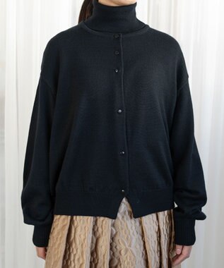 muuc エクストラファインメリノ・丸襟カーディガン ブラック