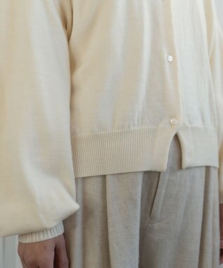 muuc エクストラファインメリノ・丸襟カーディガン ホワイト