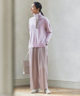 自由区 【洗える・Sサイズ有】ピュアカシミヤ タートルネックニット (検索番号:JL26) ピンク系