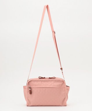 Y'SACCS 撥水ナイロンテープデザインスクエアショルダーバッグ ピンクベージュ