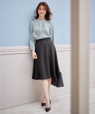 ANY SIS 【AIコラボ】サイドボタンフレア スカート チャコール