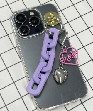 WEGO ハートチェーンキーホルダー パープル