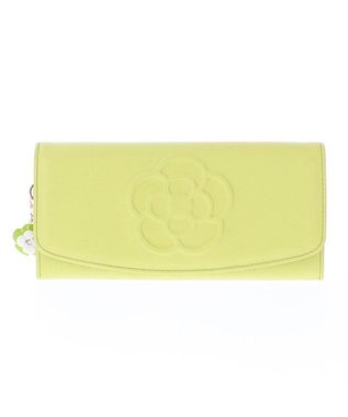 CLATHAS ワッフル　フラップ長財布 ライム
