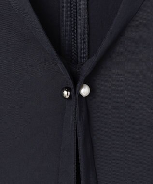 ICB 【先行予約】ストレッチシルキーツイル タイブラウス ネイビー