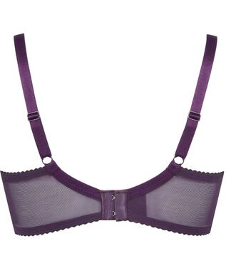 WACOAL 【リボンブラ 脇すっきり】 ブラジャー 脇高設計 着やせシルエット 谷間をメイクしてキープ Gカップまで対応 大きいサイズ レディース BRB433 /ワコール バイオレット
